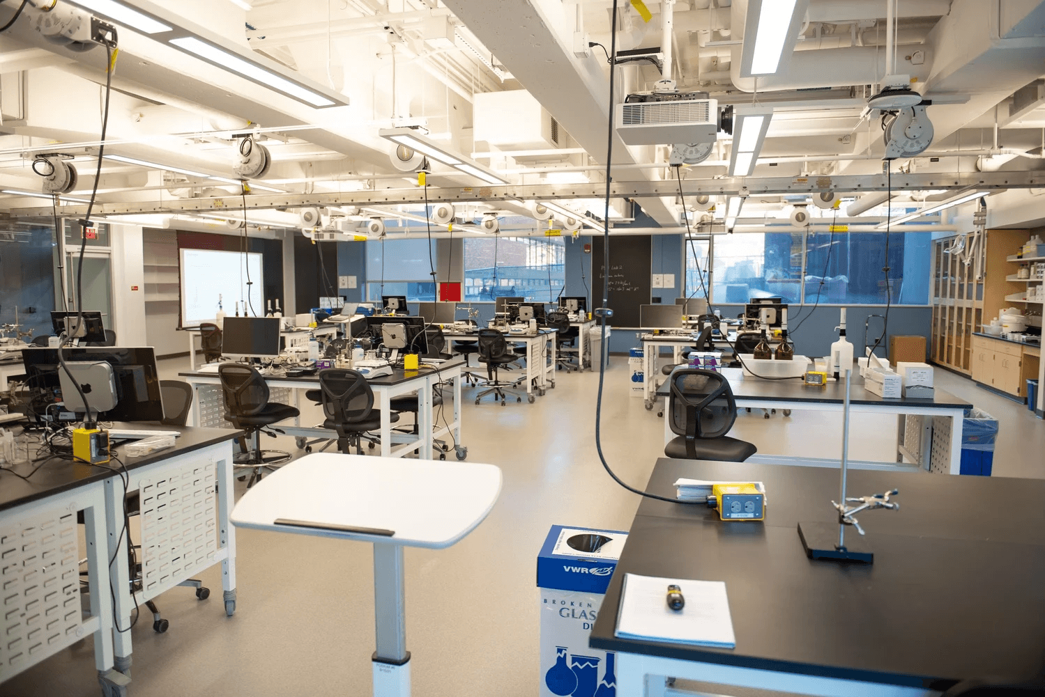 Researchers working together in a Harvard lab
